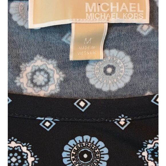 Michael Kors Blue Black Floral Tunic Dress M - Picture 2 of 4